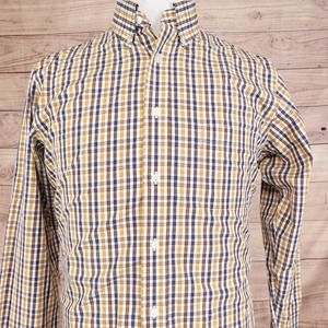 DANIEL CREMIEUX SIGNATURE COLLECTION SLIM FIT GINGHAM CHECK BUTTON UP SHIRT SZ L